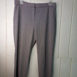 Preston & York Pants Women 14 Casual Pockets Houndstooth Pattern Black White